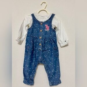 Tommy Hilfiger Denim Star Overalls And Shirt Set